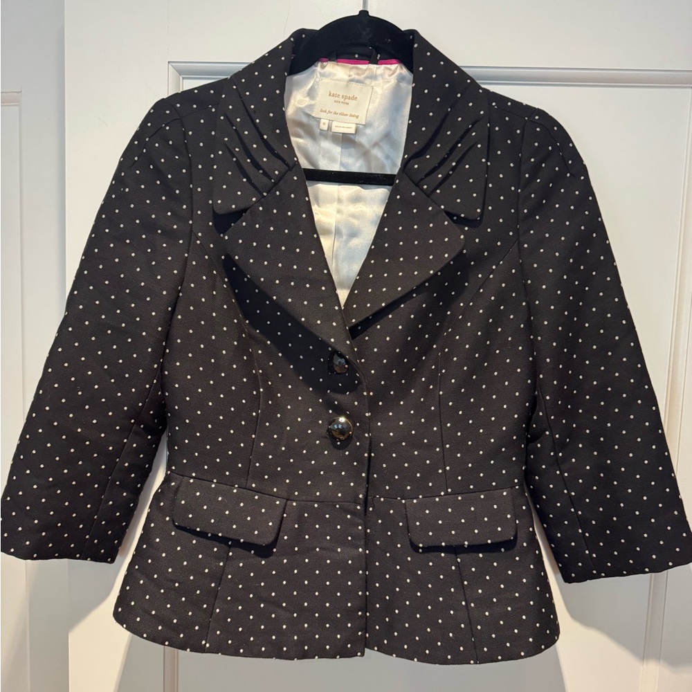 Kate Spade Black and White Polka Dot Blazer